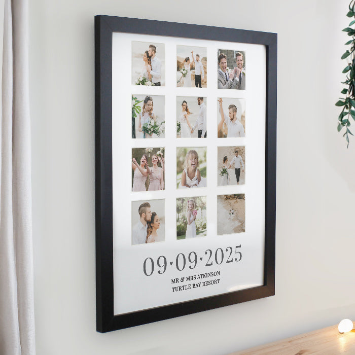 Personalised Wedding Black Multi Collage Photo Frame