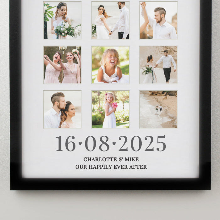 Personalised Wedding Black Multi Collage Photo Frame