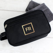 Personalised Gold Initials Black Vanity Bag