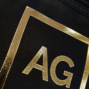 Personalised Gold Initials Black Vanity Bag
