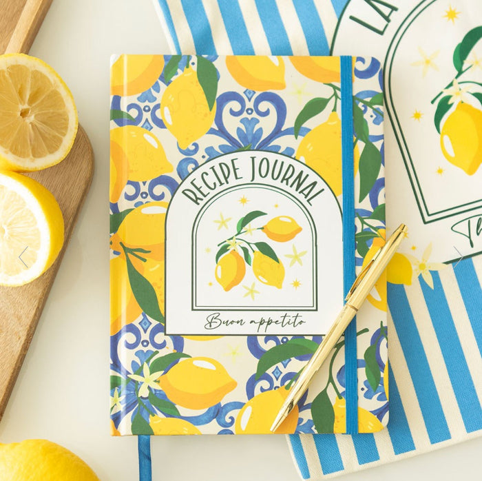 Italian Lemon Design Recipe Journal - A5
