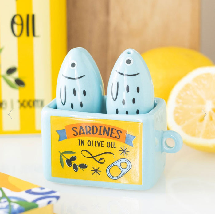 Sardine Shaped Salt and Pepper Shakers | Mediterranean-inspired Decor