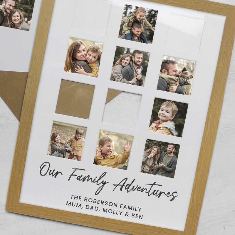 Personalised Oak Multi Collage Photo Frame