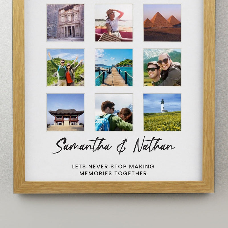 Personalised Oak Multi Collage Photo Frame