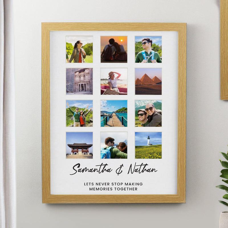 Personalised Oak Multi Collage Photo Frame