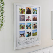Personalised Wedding Botanical White Multi Photo Frame