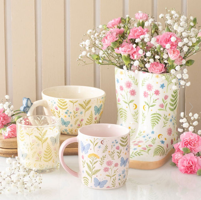 Luna Bloom Floral Print Mug with Butterfly | Spring Floral Homeware
