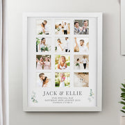 Personalised Wedding Botanical White Multi Photo Frame