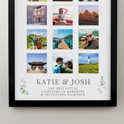 Personalised Wedding Botanical Black Multi Photo Frame