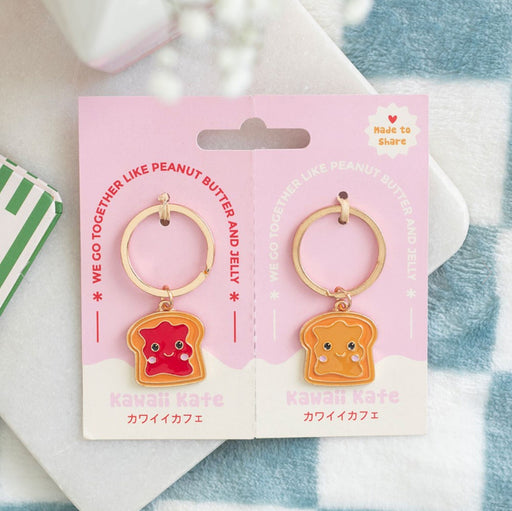 Set of 2 Kawaii Peanut Butter and Jelly Keyrings | Kawaii Accessories
