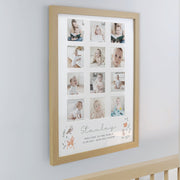 Personalised New Baby Woodland Animal Oak Multi Photo Frame