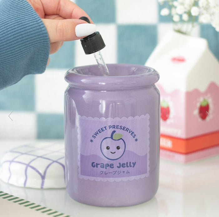 Kawaii Grape Jelly Jar Oil Burner & Wax Melt Warmer | Home Decor