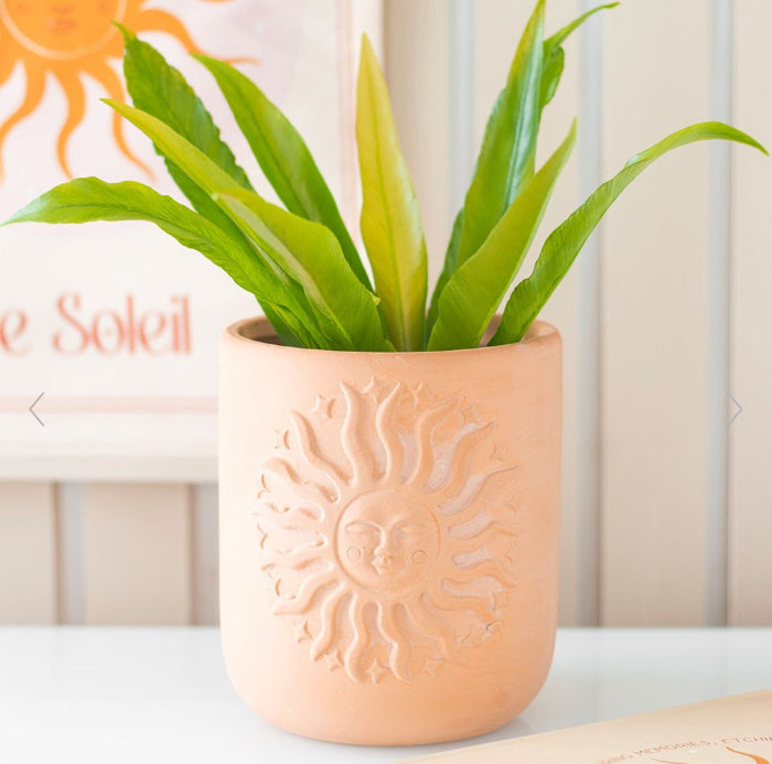 Terracotta Boho Sun Plant Pot - Home Decor