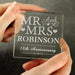 Personalised 18th Anniversary Crystal Glass Block - Mr & Mrs