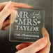 Personalised 14th Anniversary Crystal Glass Block - Mr & Mrs