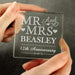 Personalised 12th Anniversary Crystal Glass Block - Mr & Mrs