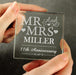 Personalised 11th Anniversary Crystal Glass Block - Mr & Mrs
