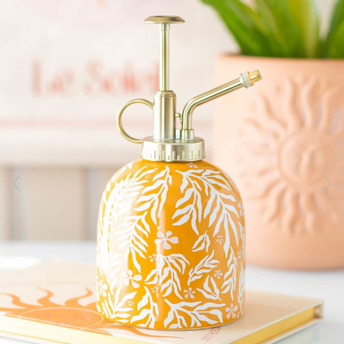 Boho Sun Summer Leaf Print Ceramic Plant Mister