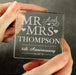 Personalised 6th Anniversary Crystal Glass Block - Mr & Mrs