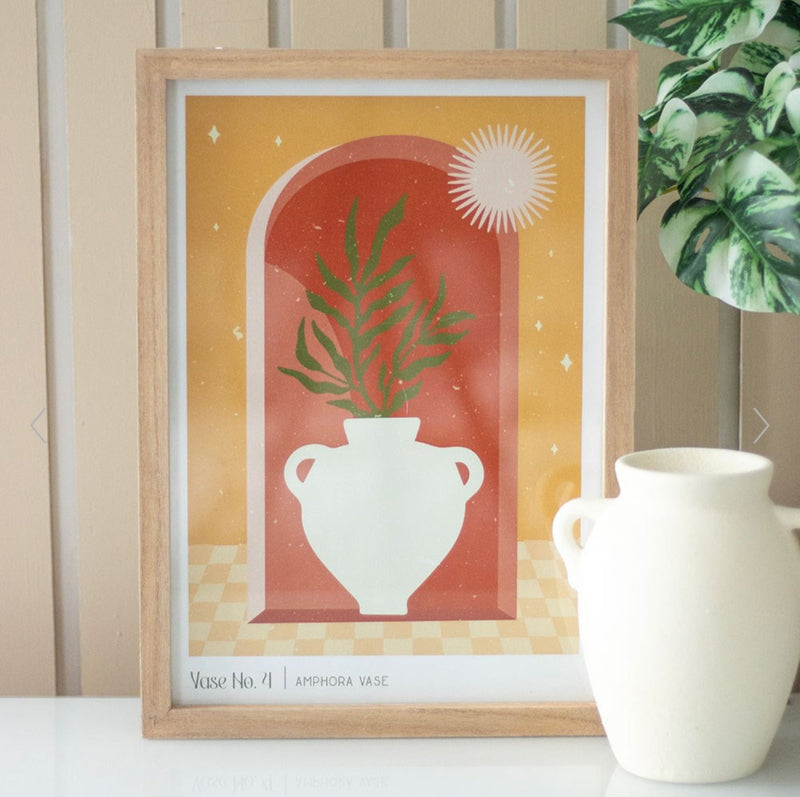 Vase No.4 Framed Boho Sun Wall Art Print