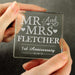 Personalised 3rd Anniversary Crystal Glass Block - Mr & Mrs