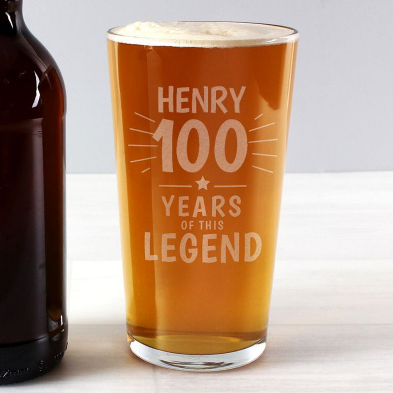 Years of This Legend 100th Birthday Pint Glass