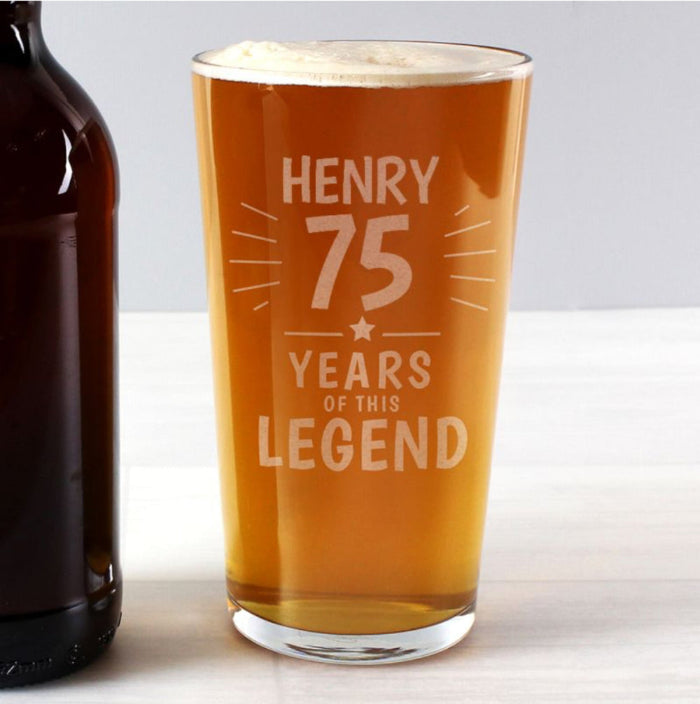 Years of This Legend 75th Birthday Pint Glass