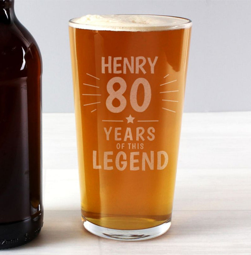 Years of This Legend 80th Birthday Pint Glass