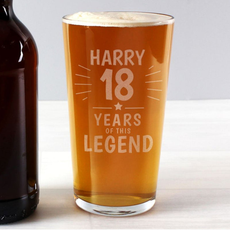 Years of This Legend 18th Birthday Pint Glass