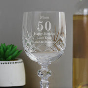 Engraved Cut Crystal Wine Glass Birthday Gift