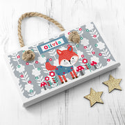 Personalised Kid’s Little Fox White Door Sign