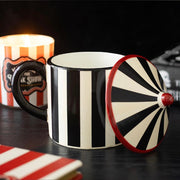 Black Striped Circus Tent Shaped Mug