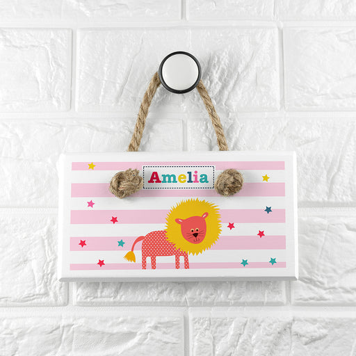 Personalised Kid’s Circus Lion White Door Sign