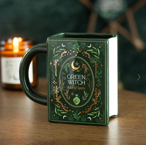 Green Witch Book Of Spells Shaped Mug