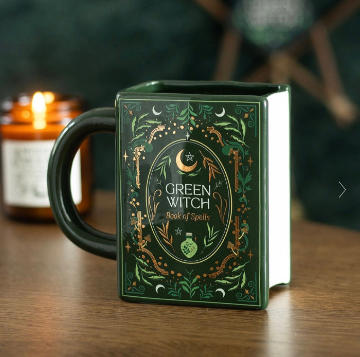 Green Witch Book Of Spells Shaped Mug