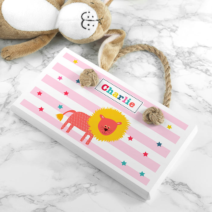 Personalised Kid’s Circus Lion White Door Sign