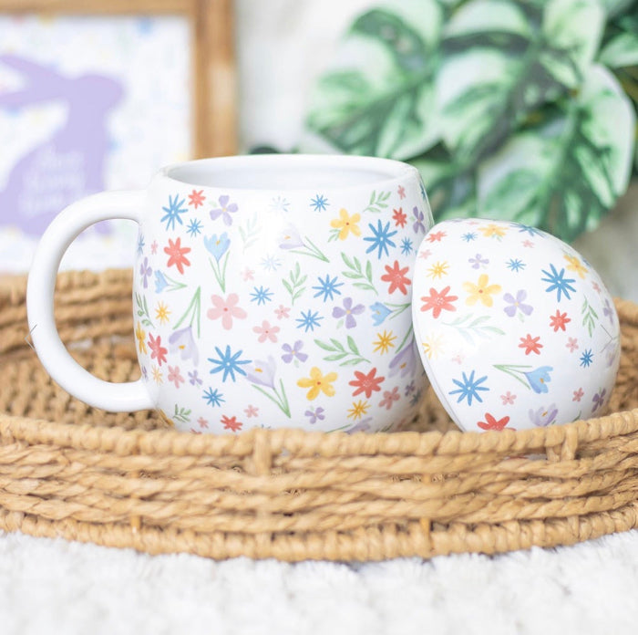 Spring Floral Print Egg Shaped Mug - Home Decor