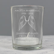 Personalised Guardian Angel Wings Memorial Votive Candle Holder