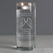 Personalised Guardian Angel Wings Memorial Floating Candle Holder