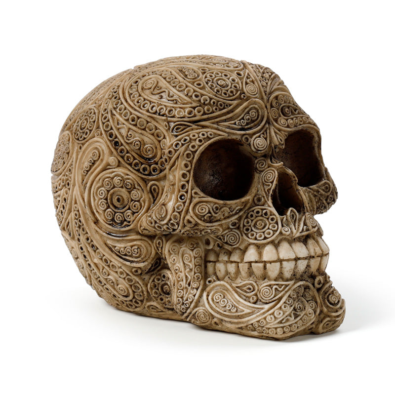 Intricate Damask Skull Ornament