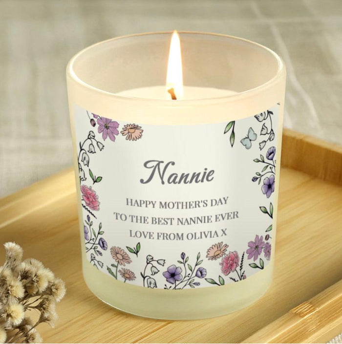 Personalised Nannie Candle Jar - Wild Flowers