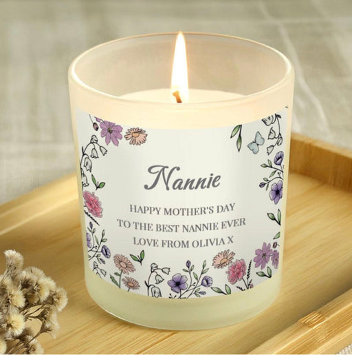 Personalised Nannie Candle Jar - Wild Flowers