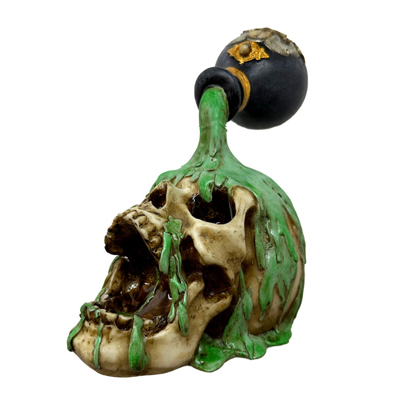 Screaming Skull with Green Potion Ornament