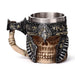 Decorative Axe Handle Armoured Skull Tankard
