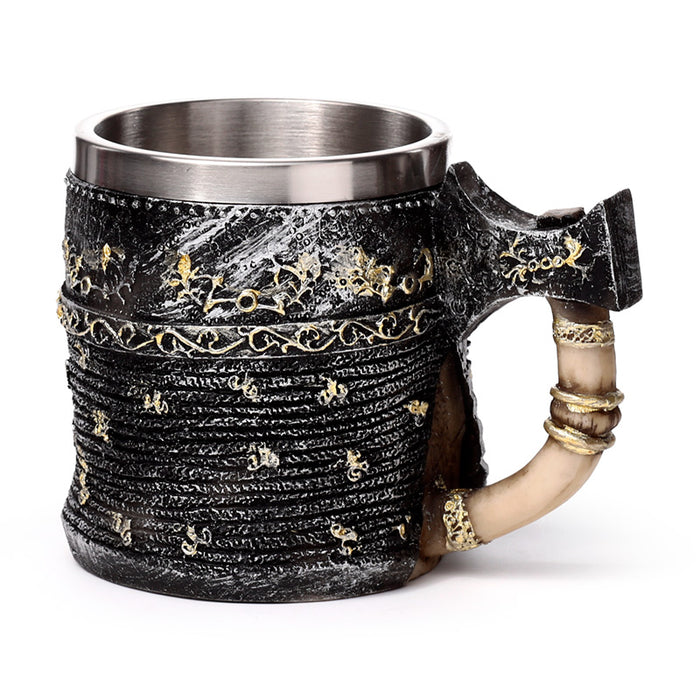 Decorative Axe Handle Armoured Skull Tankard