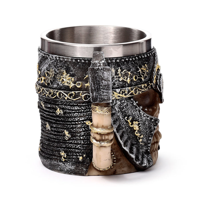 Decorative Axe Handle Armoured Skull Tankard