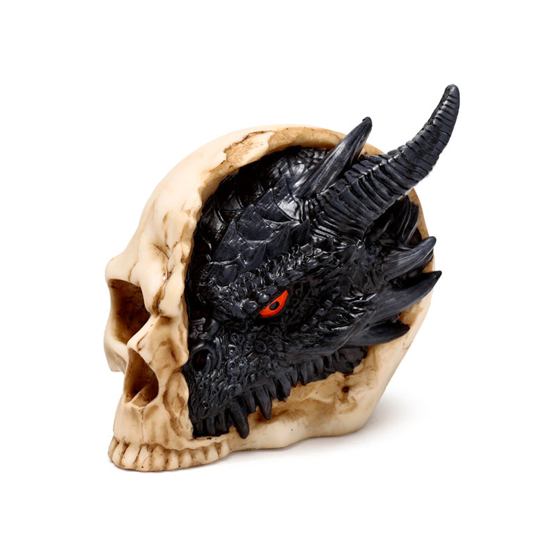 Shadows of Darkness Black Dragon in Skull Ornament Small