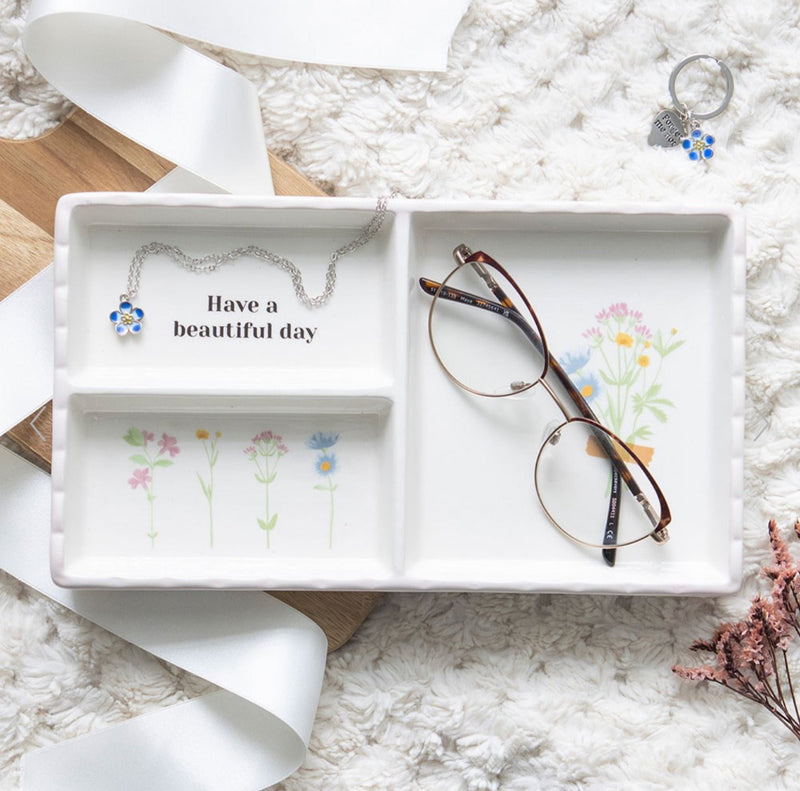 Have a Beautiful Day Floral Trinket Tray