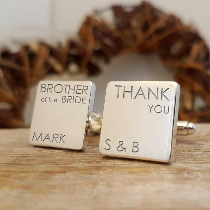 Personalised Wedding Role Cufflinks - Thank You