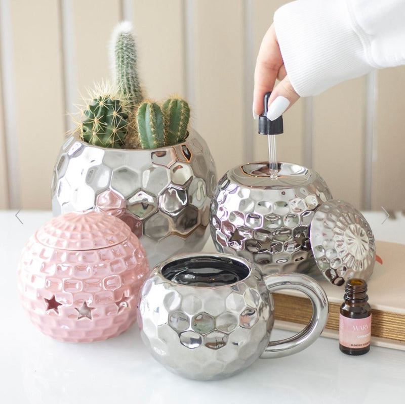 Large Silver Disco Ball Shaped Mug